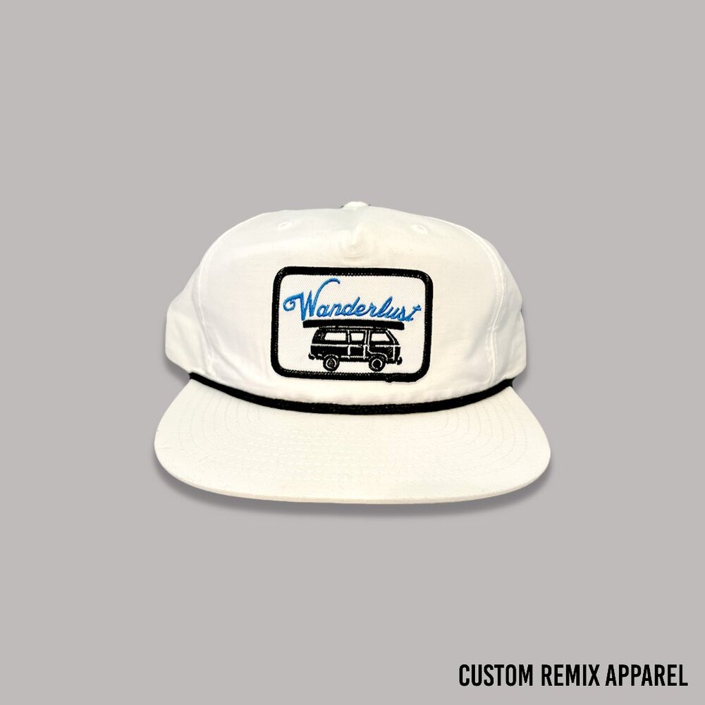 Custom beach wanderlust patch snapback
